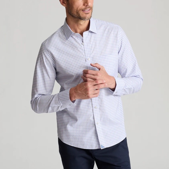 UNTUCKit Wrinkle-Free Performance Blue/pink Microcheck - Picture 1 of 5